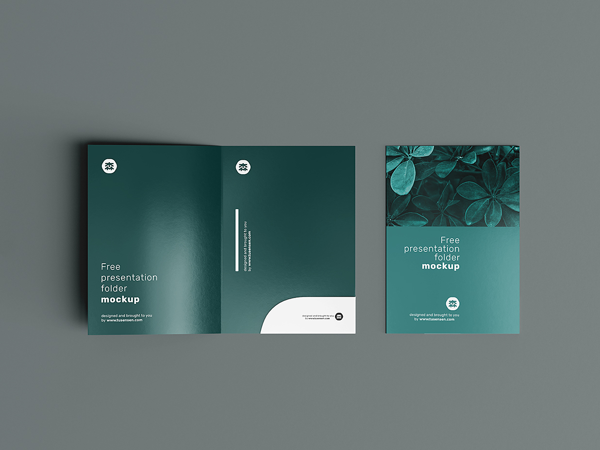 高质感折页双折页样机mockup4组插图2