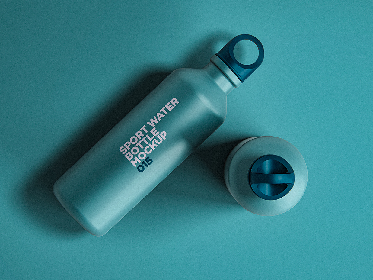 健身房运动水瓶包装样机mockup3 组插图2