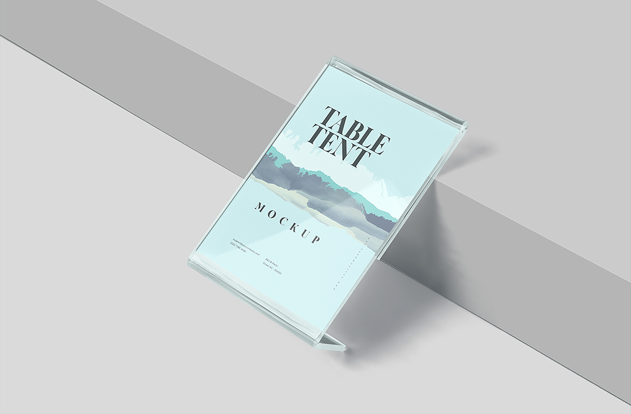 餐厅亚克力桌牌台卡样机mockup4组插图3