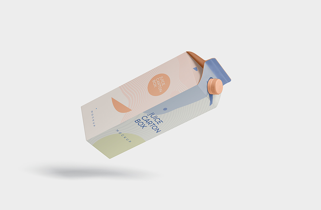 果汁盒牛奶盒包装样机mockup4组插图3