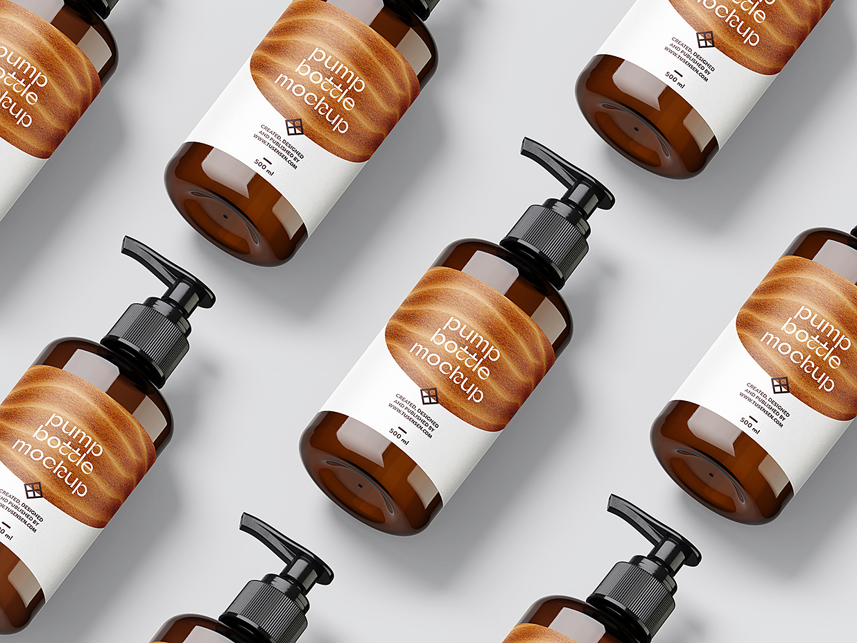 洗发水沐浴露洗手液洗洁精按压瓶泵瓶样机mockup4组插图3