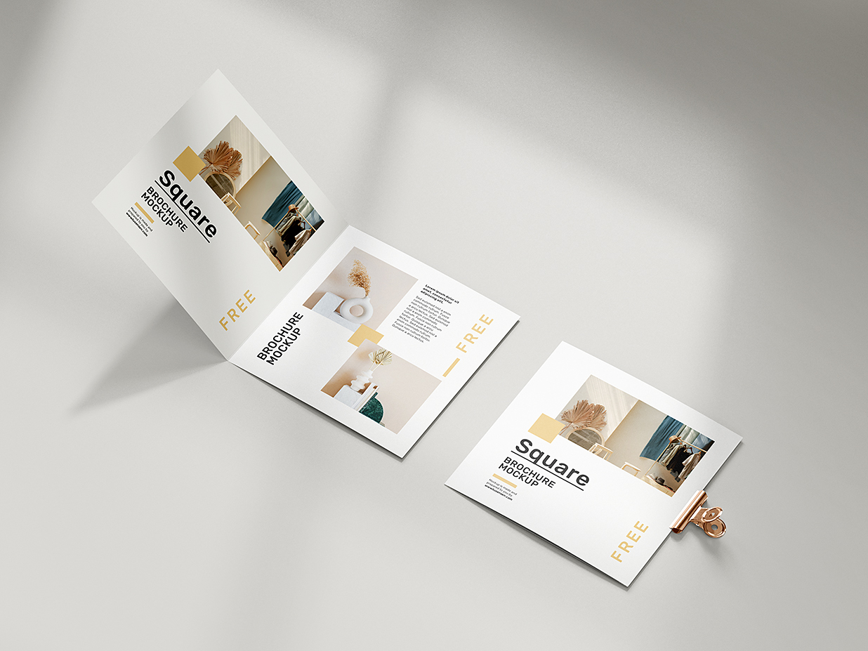 方形折页双折页样机mockup5组插图3
