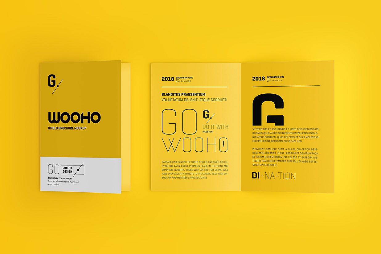 精致的折页双折页样机mockup4组插图3