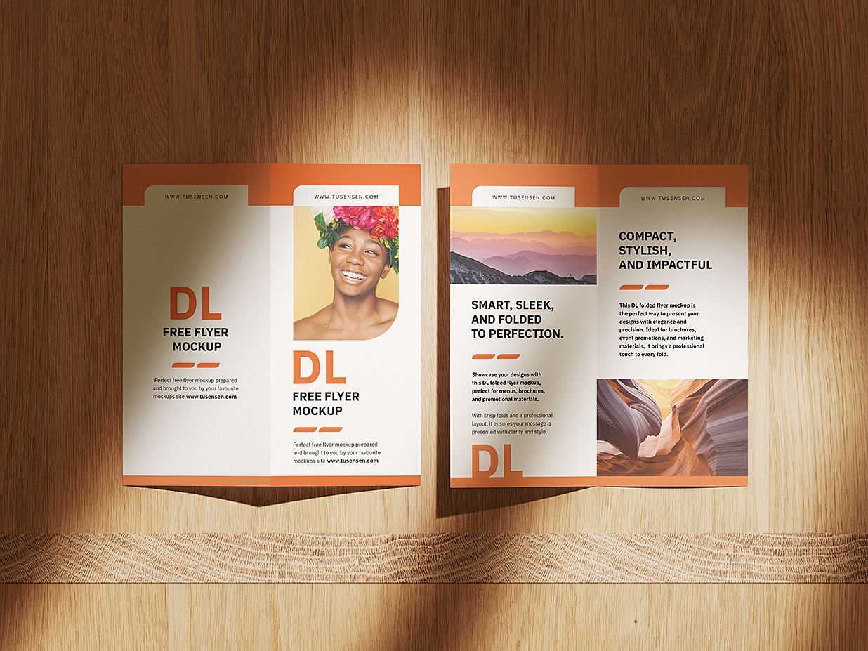 高质感竖版折页双折页样机mockup4组插图3