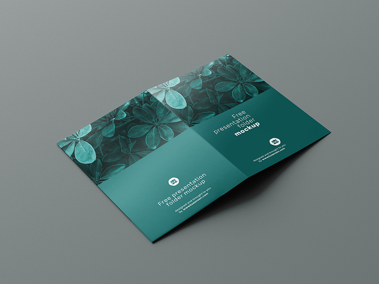 高质感折页双折页样机mockup4组插图3