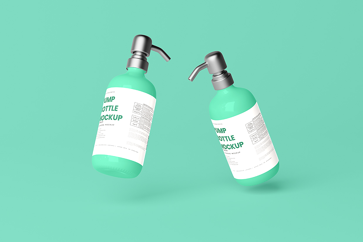 洗发水沐浴露身体乳洗手液按压瓶泵瓶样机mockup5组插图4