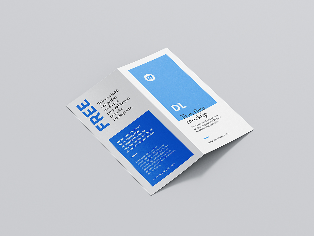 高质感竖版折页双折页样机mockup6组插图4