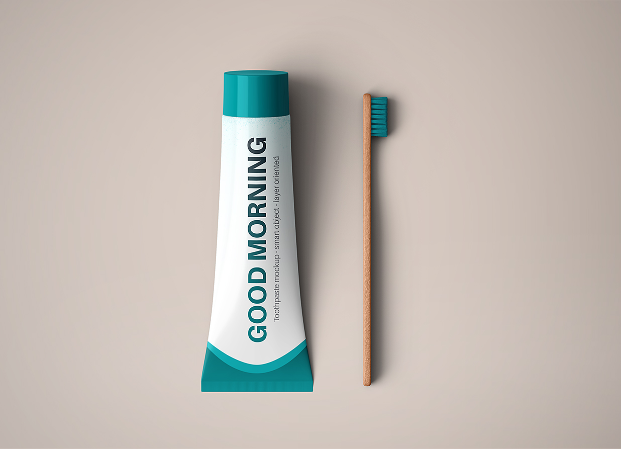 带包装盒的高质感牙膏软管样机mockup21组插图4