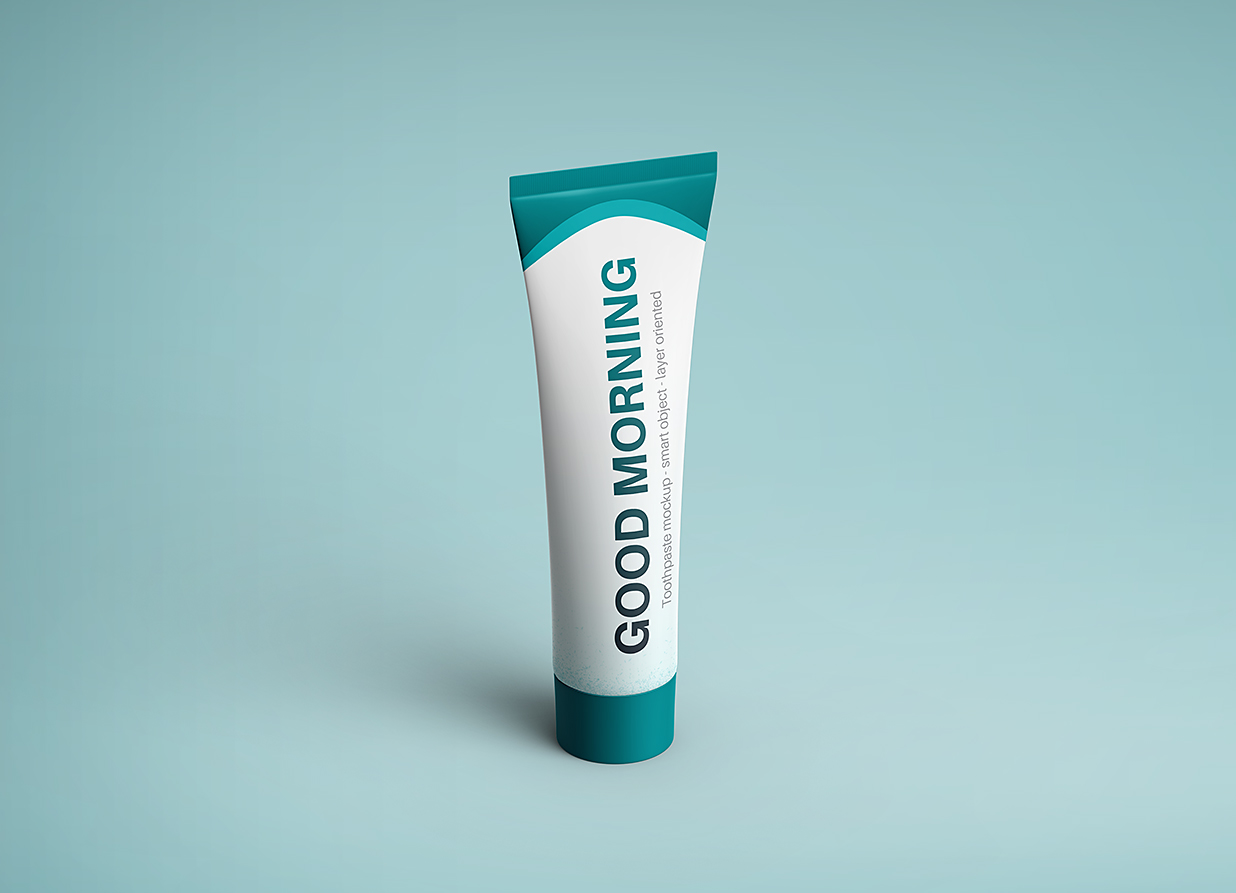 带包装盒的高质感牙膏软管样机mockup21组插图6