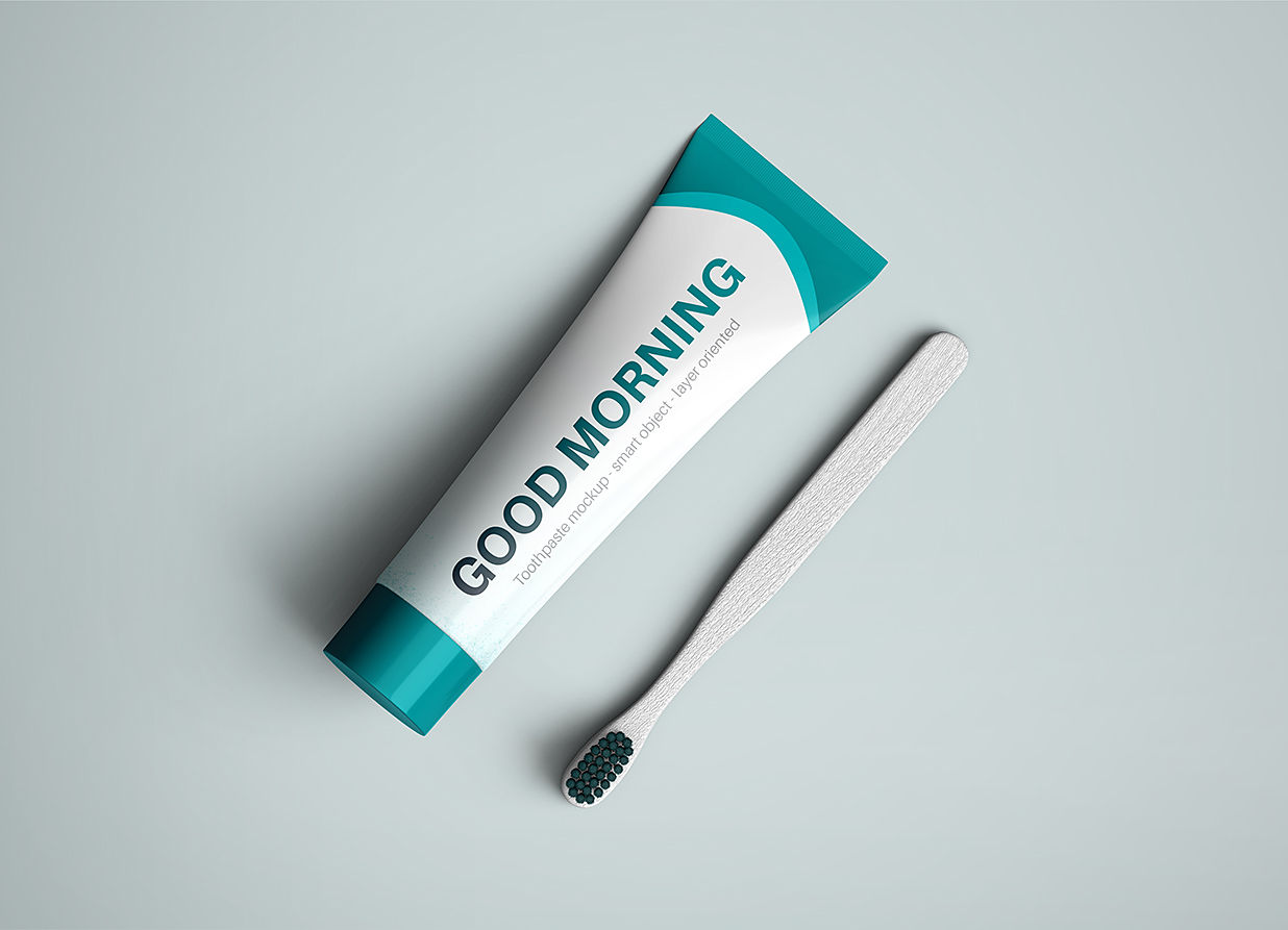 带包装盒的高质感牙膏软管样机mockup21组插图7