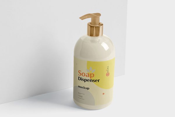 精致的洗发水沐浴露洗手液按压瓶泵瓶样机mockup4组