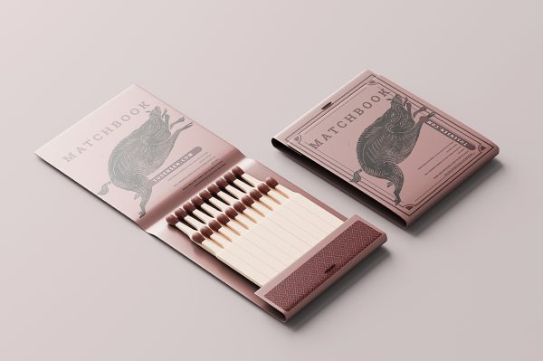 精致的火柴盒包装样机mockup5组