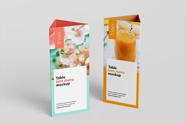 高质感三角形桌牌台卡样机mockup4组