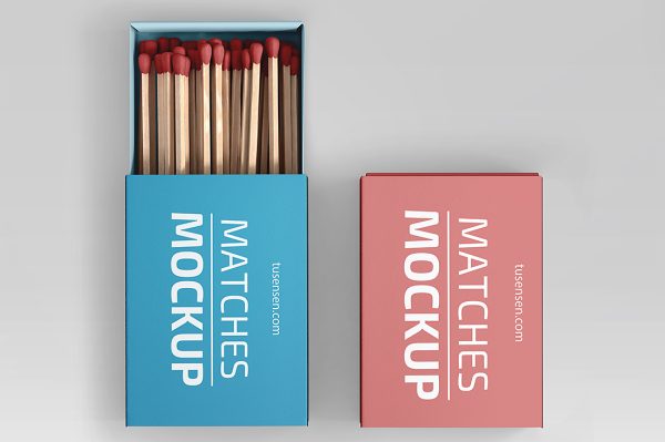 火柴盒包装样机mockup2组