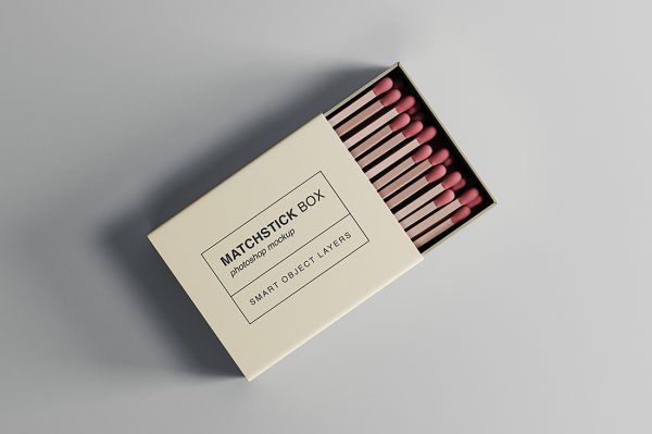 高质感火柴盒包装样机mockup