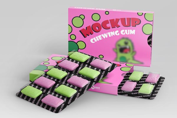 高质感口香糖包装样机mockup3组