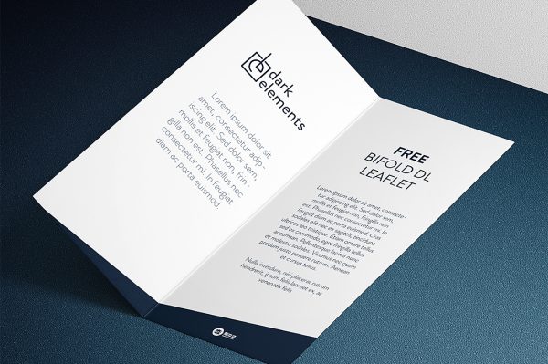 竖版折页双折页样机mockup2组