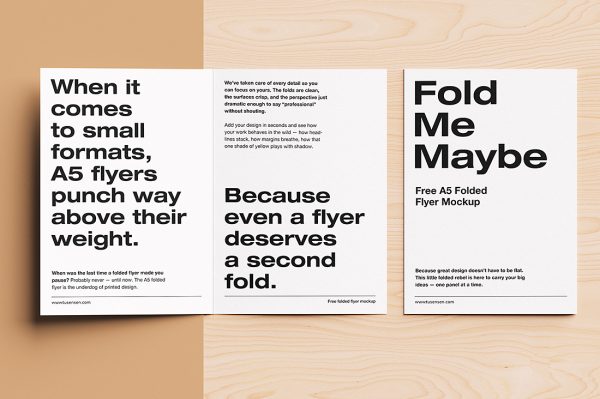 带底板背景的折页双折页样机mockup5组