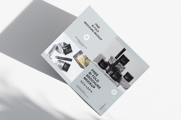 高质感折页双折页样机mockup3组