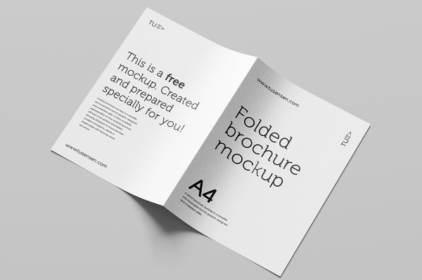 简约质感折页双折页样机mockup5组