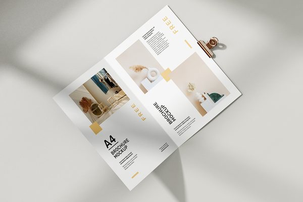 竖版折页双折页样机mockup5组