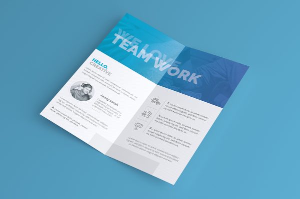 竖版折页双折页样机mockup6组