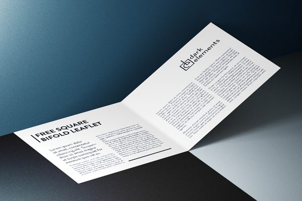 方形折页双折页样机mockup2组