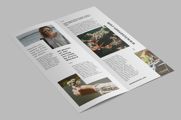 高质感竖版折页双折页样机mockup4组