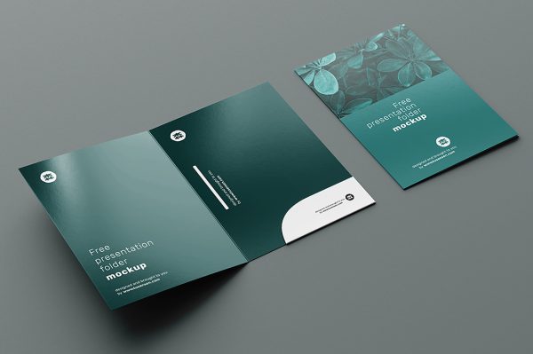 高质感折页双折页样机mockup4组