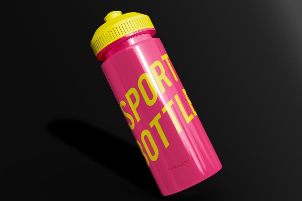 漂浮的运动保温杯水瓶样机 mockup