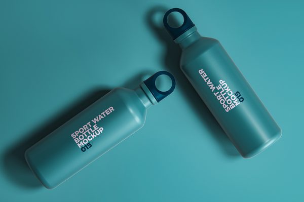 健身房运动水瓶包装样机mockup3 组