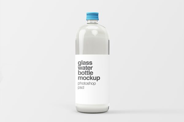 玻璃瓶纯净水矿泉水瓶样机 mockup
