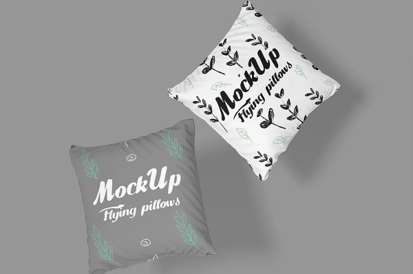 方形枕头抱枕样机mockup2组