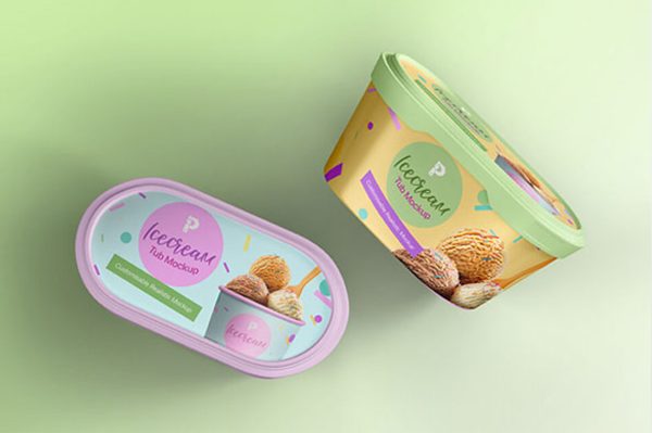 冰淇淋杯包装样机mockup