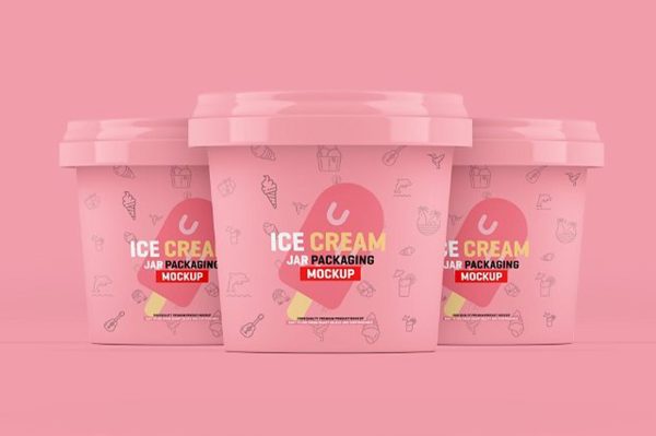 冰淇淋罐包装样机mockup4组