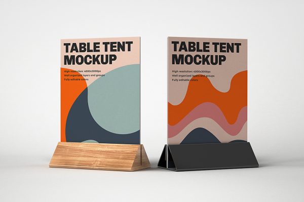 精致的桌牌台卡样机mockup5组