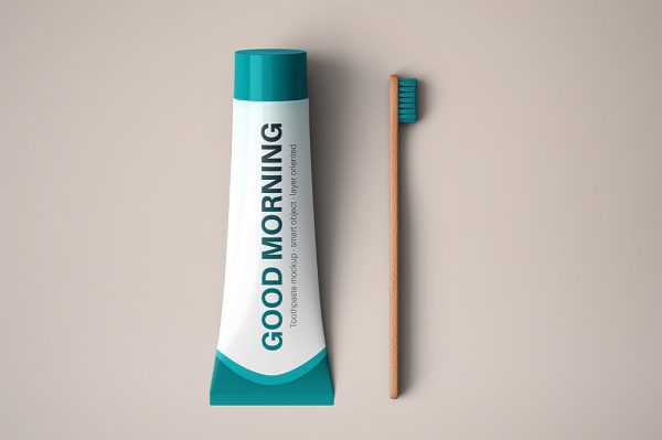 带包装盒的高质感牙膏软管样机mockup21组