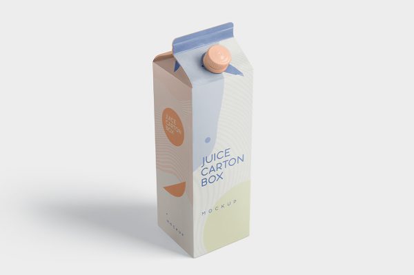 果汁盒牛奶盒包装样机mockup4组
