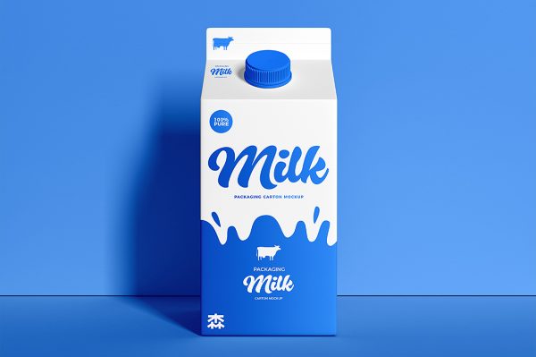 高质感果汁盒牛奶盒包装样机mockup