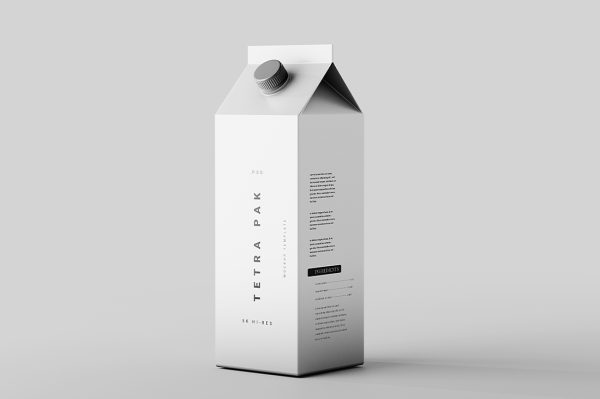 简约果汁盒牛奶盒包装样机mockup