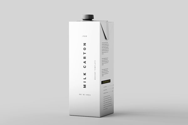 精致的果汁盒牛奶盒包装样机mockup