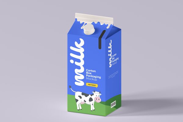 屋顶果汁盒牛奶盒包装样机mockup