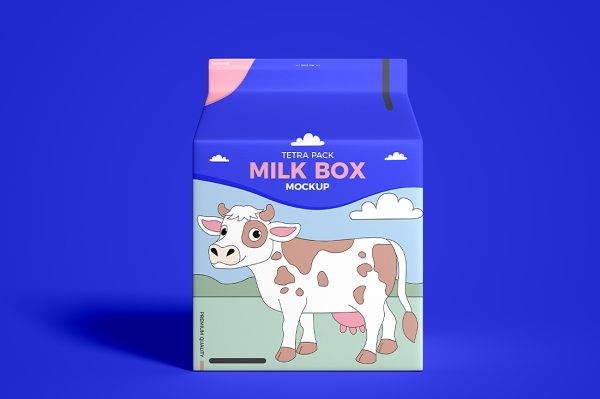 屋顶果汁盒牛奶盒包装样机mockup