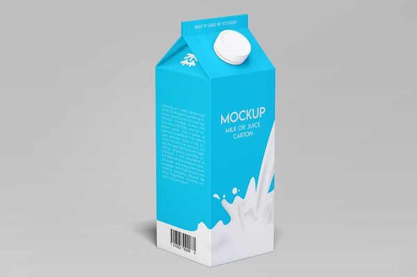 屋顶果汁盒牛奶盒包装样机mockup