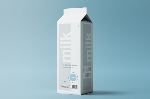 高质感屋顶果汁盒牛奶盒包装样机mockup