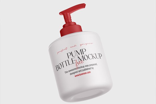 按压瓶泵瓶洗发水瓶沐浴露瓶洗手液样机mockup3组