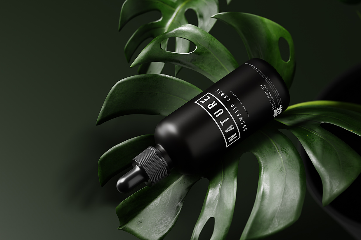 带绿植场景的滴管瓶精华精油瓶样机mockup8组插图