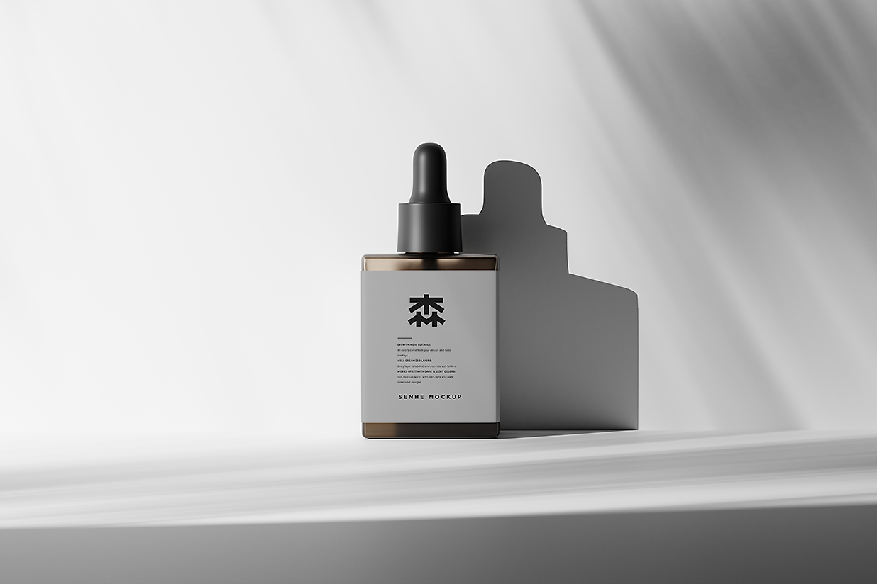 高质感滴管瓶精华精油瓶样机mockup8组插图