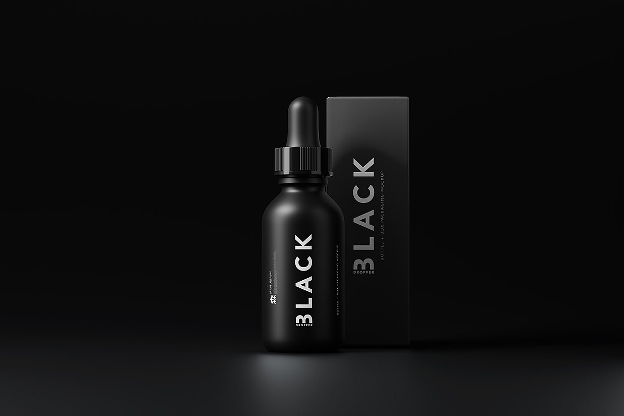 带包装盒的滴管瓶精华精油瓶样机mockup10组插图