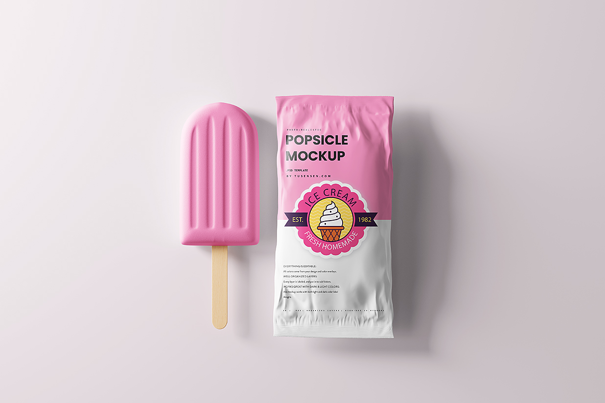 高质感冰淇淋冰棍包装样机mockup10组插图